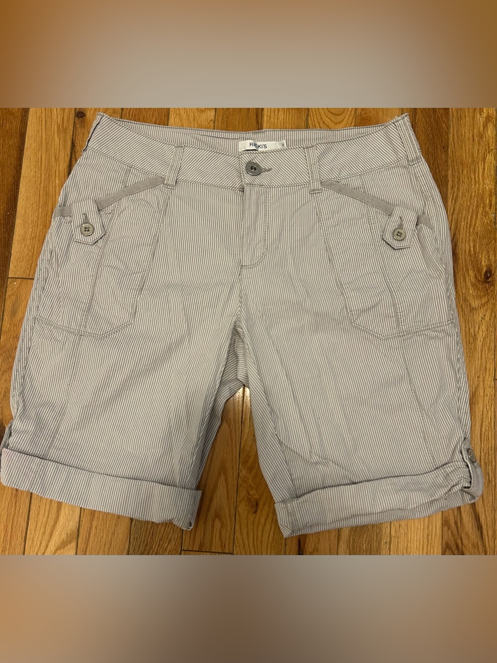 Ricki’s Pinstripe Roll-Cuff Shorts